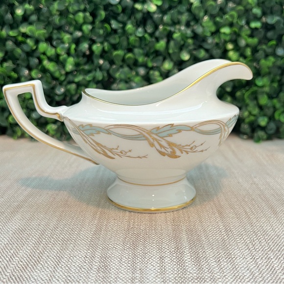 Royal Tettau Princess Blue Green Gold | Creamer & Covered Sugar Bowl Set Germany - Picture 2 of 16